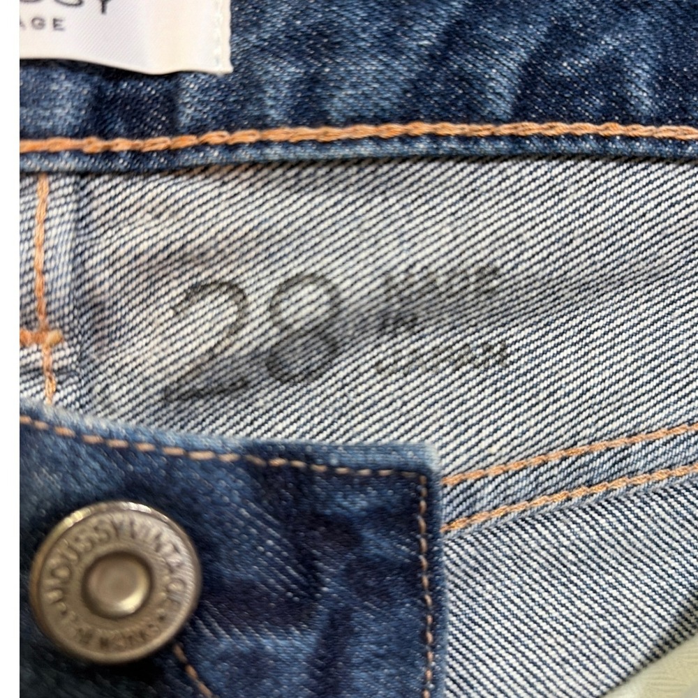 MOUSSY VINTAGE Women Distressed Denim Howa Straight Leg Jeans Blue 28 Concert - Picture 3 of 7